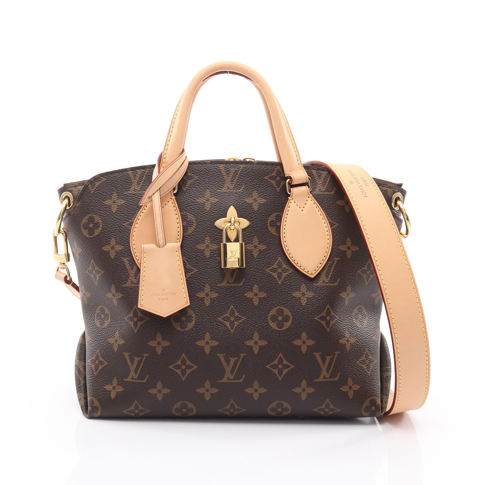 フラワージップドトートPM モノグラム ハンドバッグ トートバッグ PVC レザー ブラウン 2WAY ルイヴィトン バッグ LOUIS VUITTON