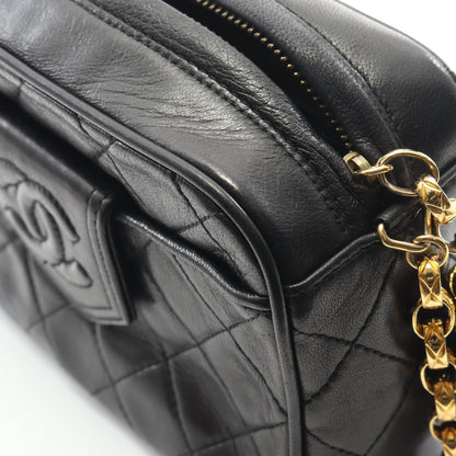 マトラッセ チェーンショルダーバッグ ラムスキン ブラック ゴールド金具 タッセル ヴィンテージ シャネル バッグ CHANEL
