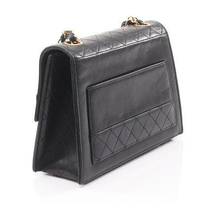 マトラッセ チェーンショルダーバッグ ラムスキン ブラック ゴールド金具 シャネル バッグ CHANEL