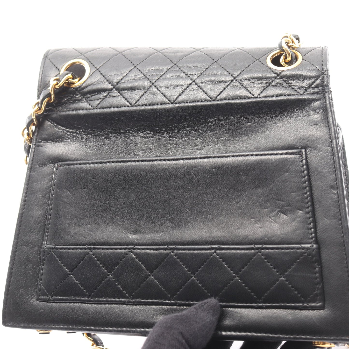 マトラッセ チェーンショルダーバッグ ラムスキン ブラック ゴールド金具 シャネル バッグ CHANEL