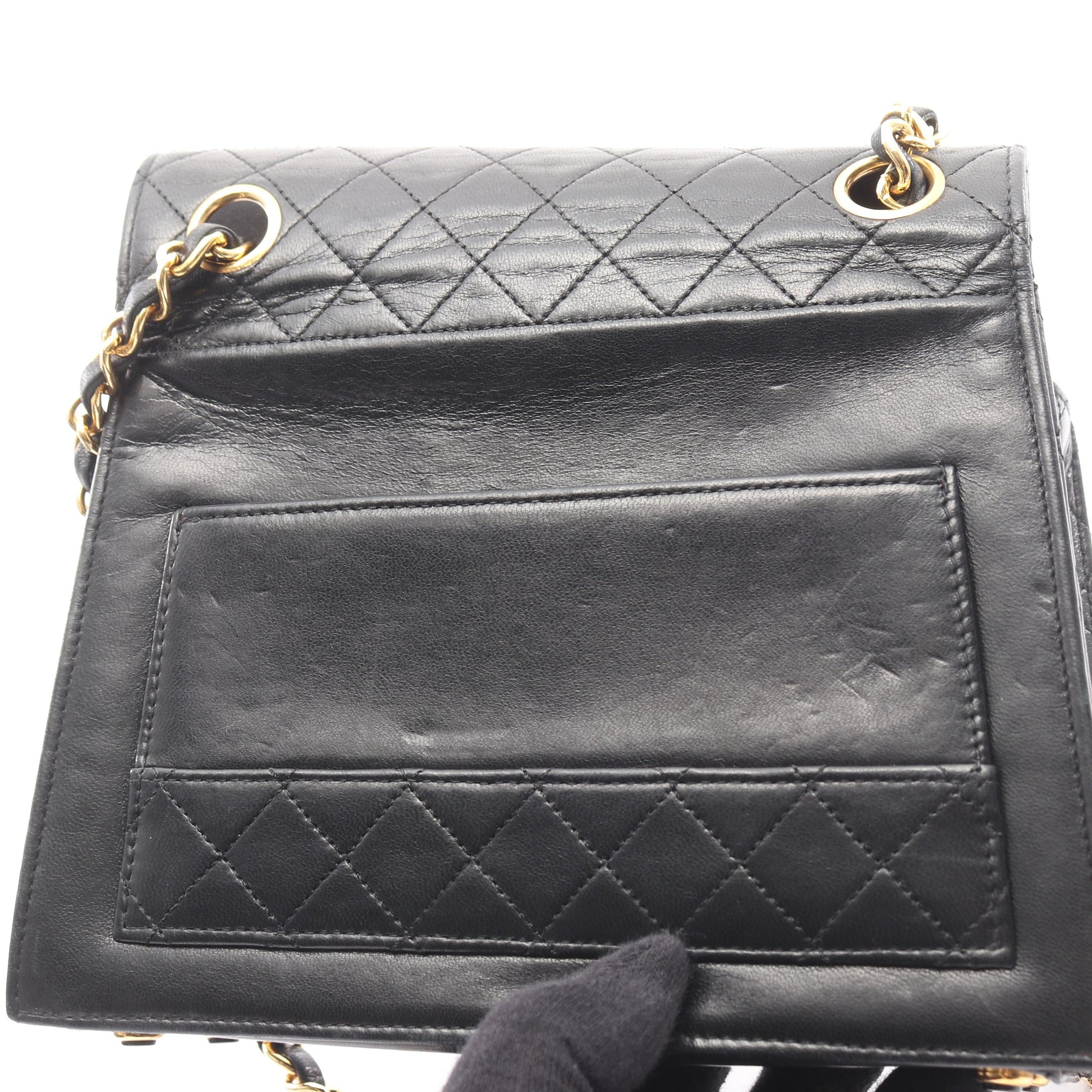 マトラッセ チェーンショルダーバッグ ラムスキン ブラック ゴールド金具 シャネル バッグ CHANEL