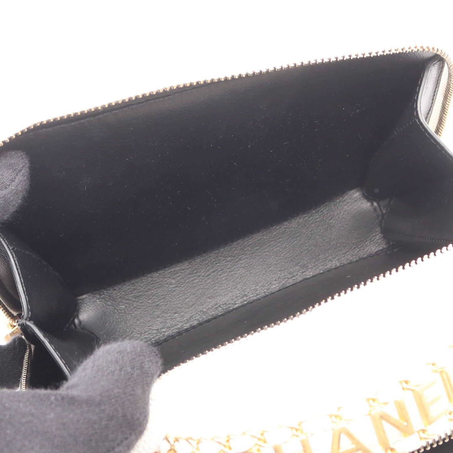 マトラッセ バニティバッグ チェーンショルダーバッグ キャビアスキン ホワイト ゴールド金具 2WAY シャネル バッグ CHANEL