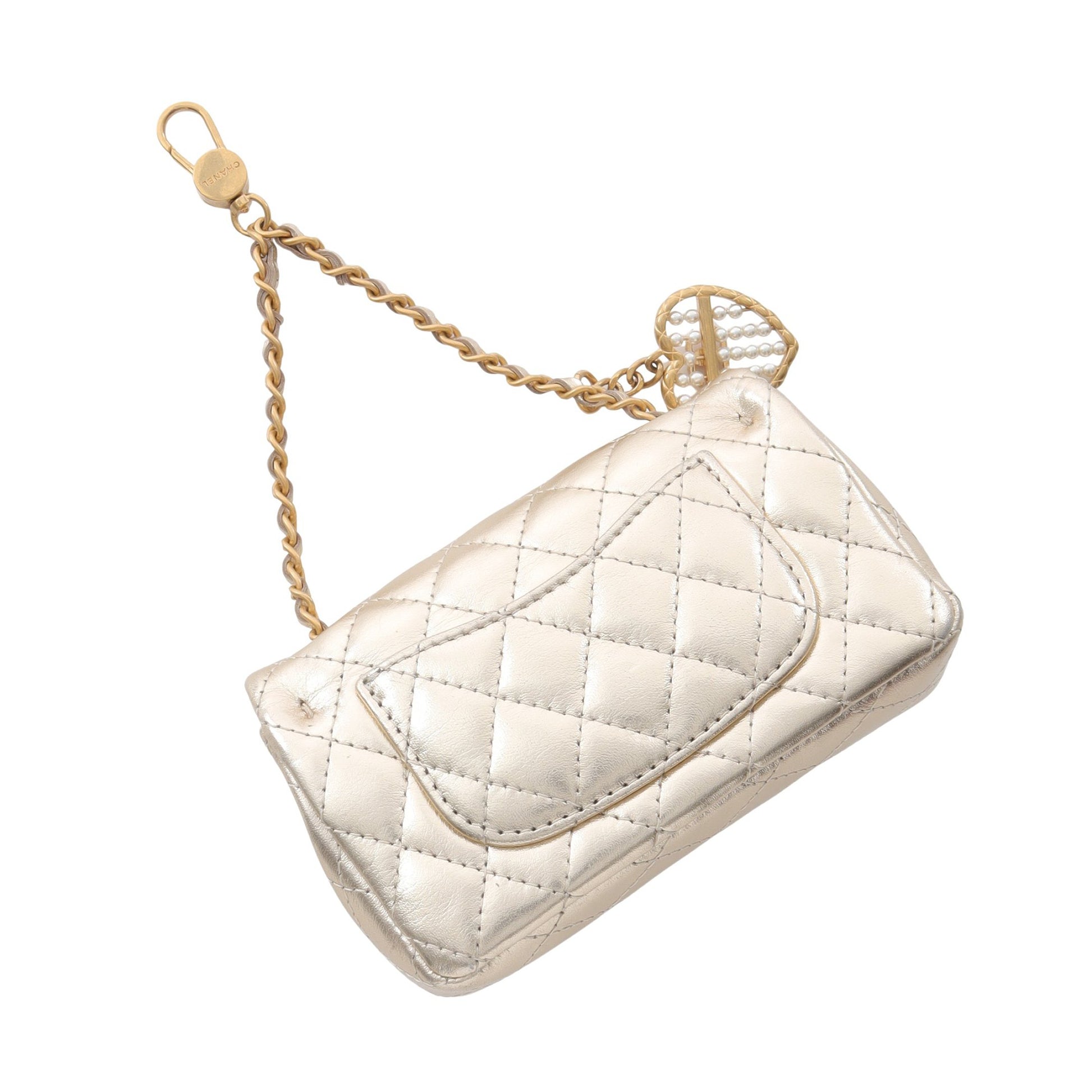 マトラッセ クラシック ミニバッグ バッグチャーム ラムスキン ゴールド ゴールド金具 シャネル 財布・小物 CHANEL
