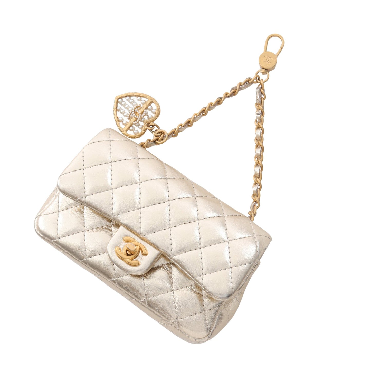 マトラッセ クラシック ミニバッグ バッグチャーム ラムスキン ゴールド ゴールド金具 シャネル 財布・小物 CHANEL