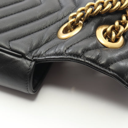 GGマーモント キルティング スモール チェーンショルダーバッグ レザー ブラック グッチ バッグ GUCCI