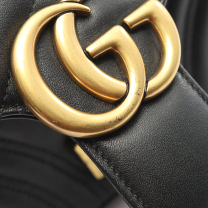 GGマーモント キルティング スモール チェーンショルダーバッグ レザー ブラック グッチ バッグ GUCCI