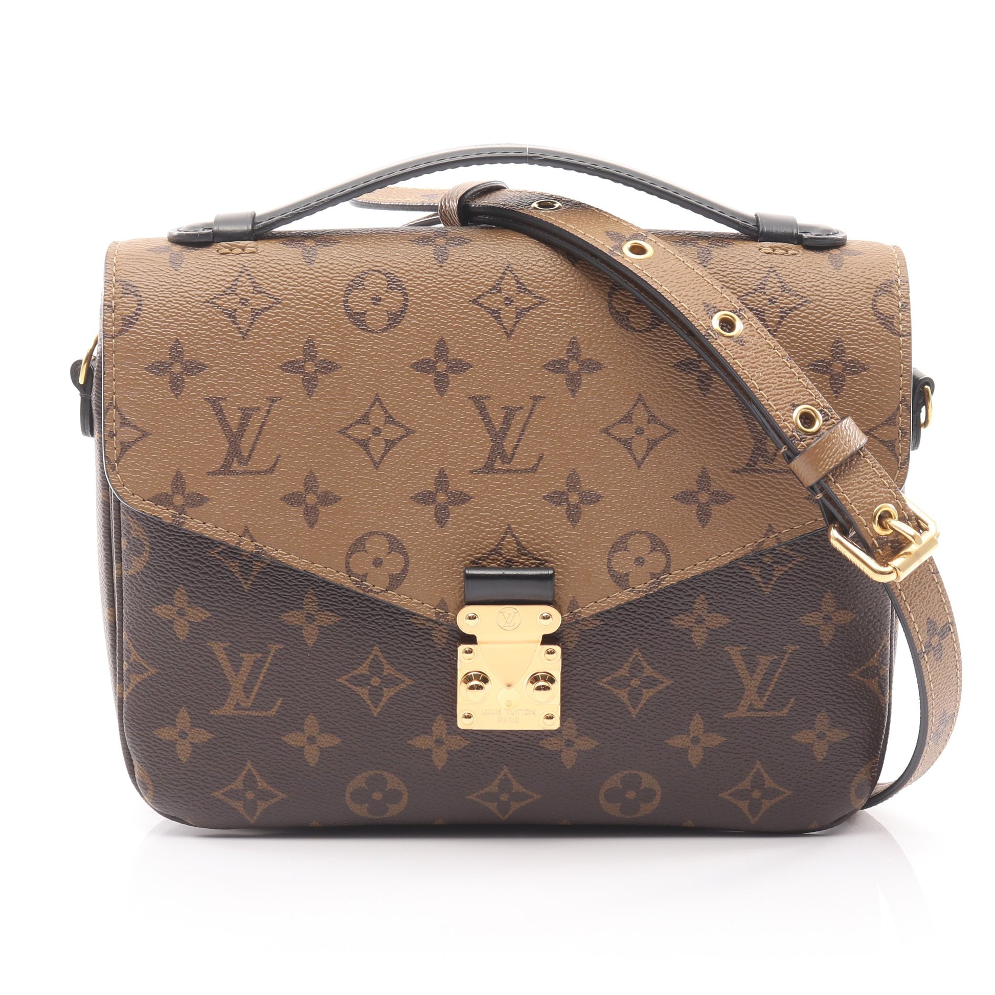 ポシェット メティス MM モノグラムリバース ハンドバッグ PVC レザー ブラウン ブラック ルイヴィトン バッグ LOUIS VUITTON