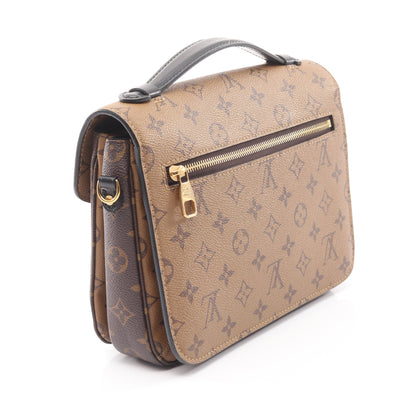 ポシェット メティス MM モノグラムリバース ハンドバッグ PVC レザー ブラウン ブラック ルイヴィトン バッグ LOUIS VUITTON
