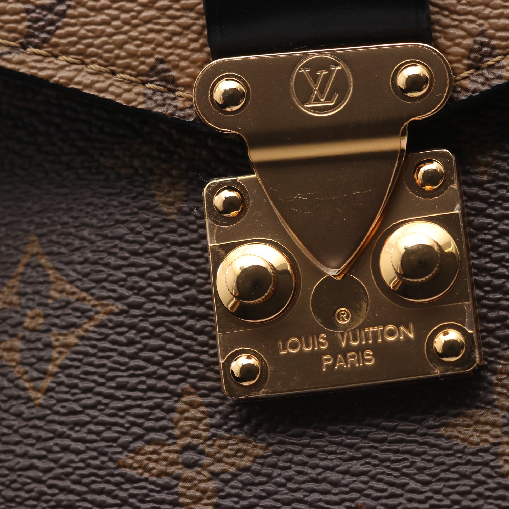 ポシェット メティス MM モノグラムリバース ハンドバッグ PVC レザー ブラウン ブラック ルイヴィトン バッグ LOUIS VUITTON
