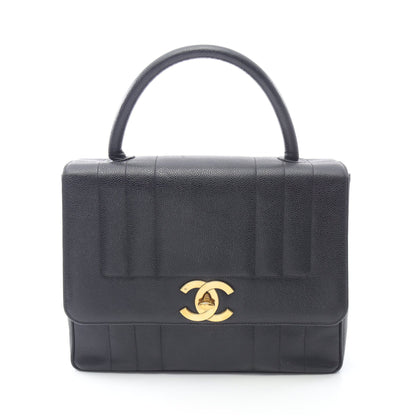 マドモアゼル ハンドバッグ キャビアスキン ブラック ゴールド金具 シャネル バッグ CHANEL
