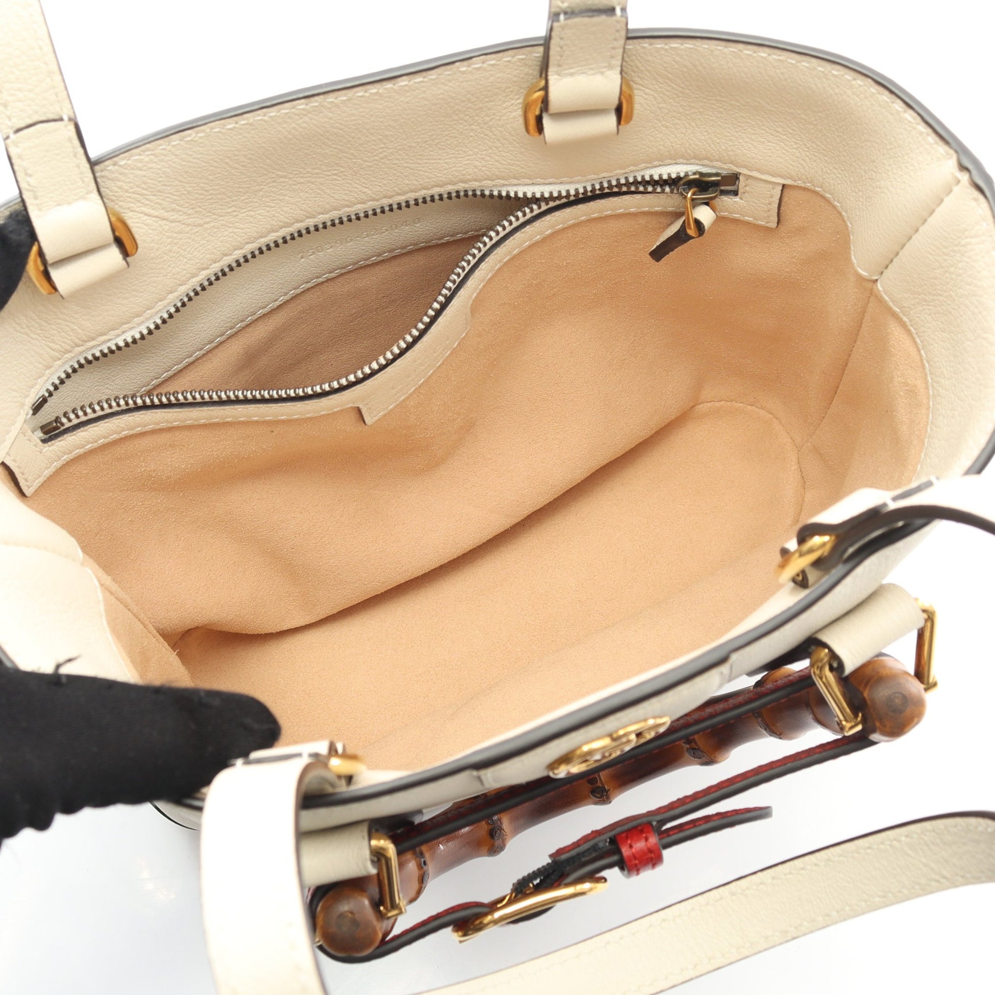 ダイアナ バンブー スモールトート ショルダーバッグ トートバッグ レザー オフホワイト 2WAY バッグ GUCCI
