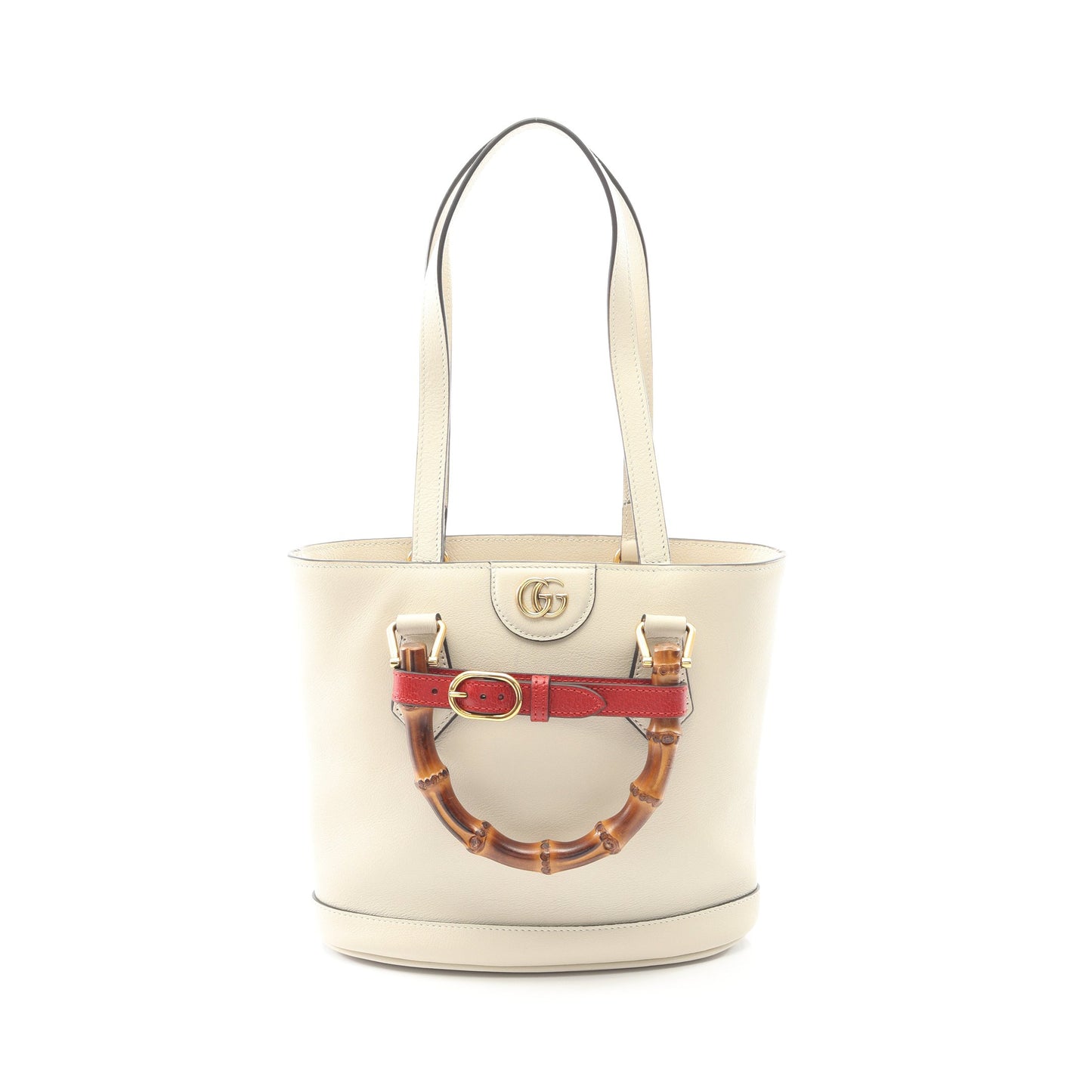 ダイアナ バンブー スモールトート ショルダーバッグ トートバッグ レザー オフホワイト 2WAY バッグ GUCCI