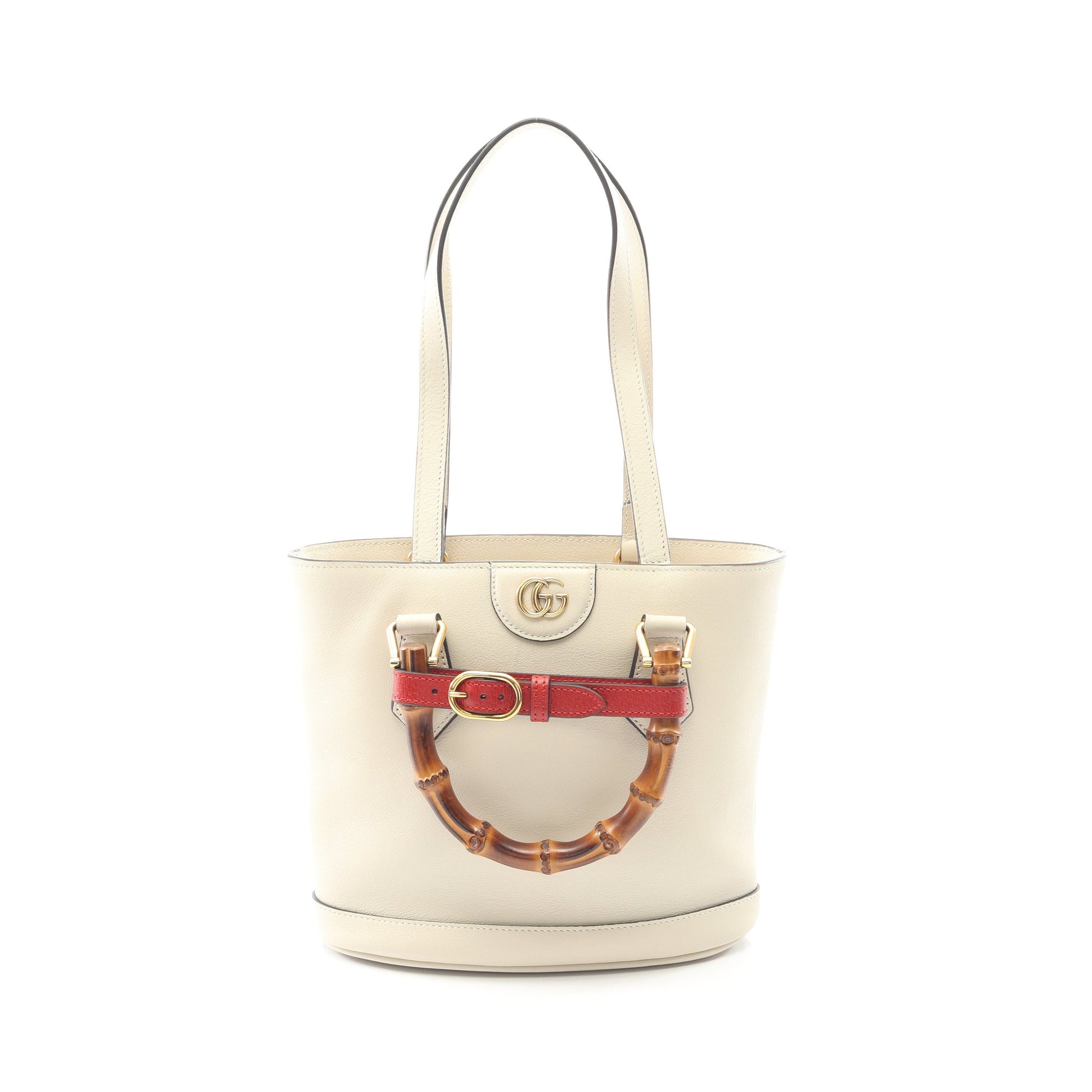 ダイアナ バンブー スモールトート ショルダーバッグ トートバッグ レザー オフホワイト 2WAY バッグ GUCCI