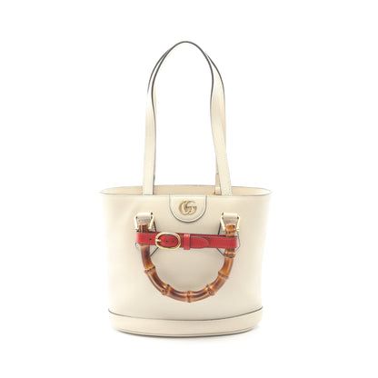 ダイアナ バンブー スモールトート ショルダーバッグ トートバッグ レザー オフホワイト 2WAY バッグ GUCCI