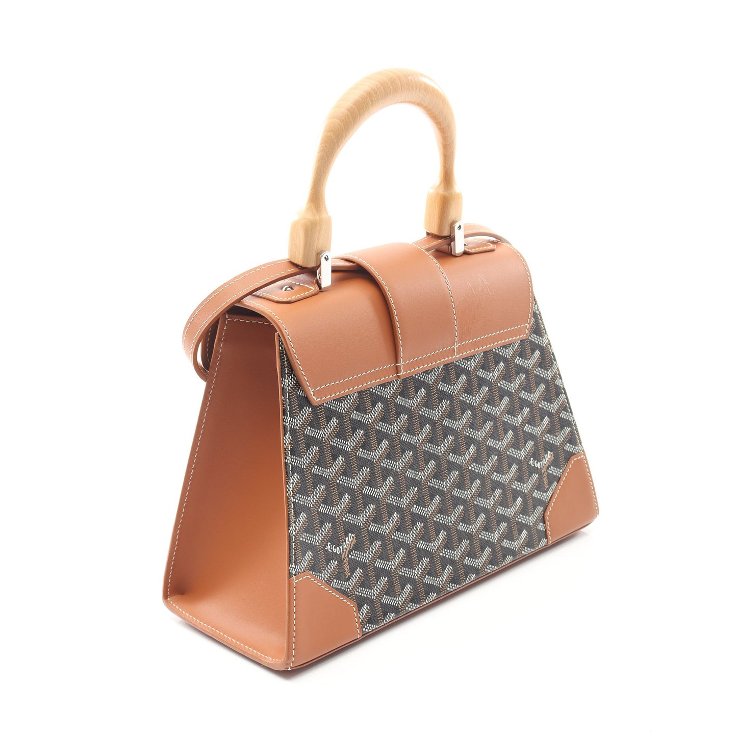 サイゴンPM ハンドバッグ コーティングキャンバス レザー ブラック ブラウン 2WAY ゴヤール バッグ GOYARD