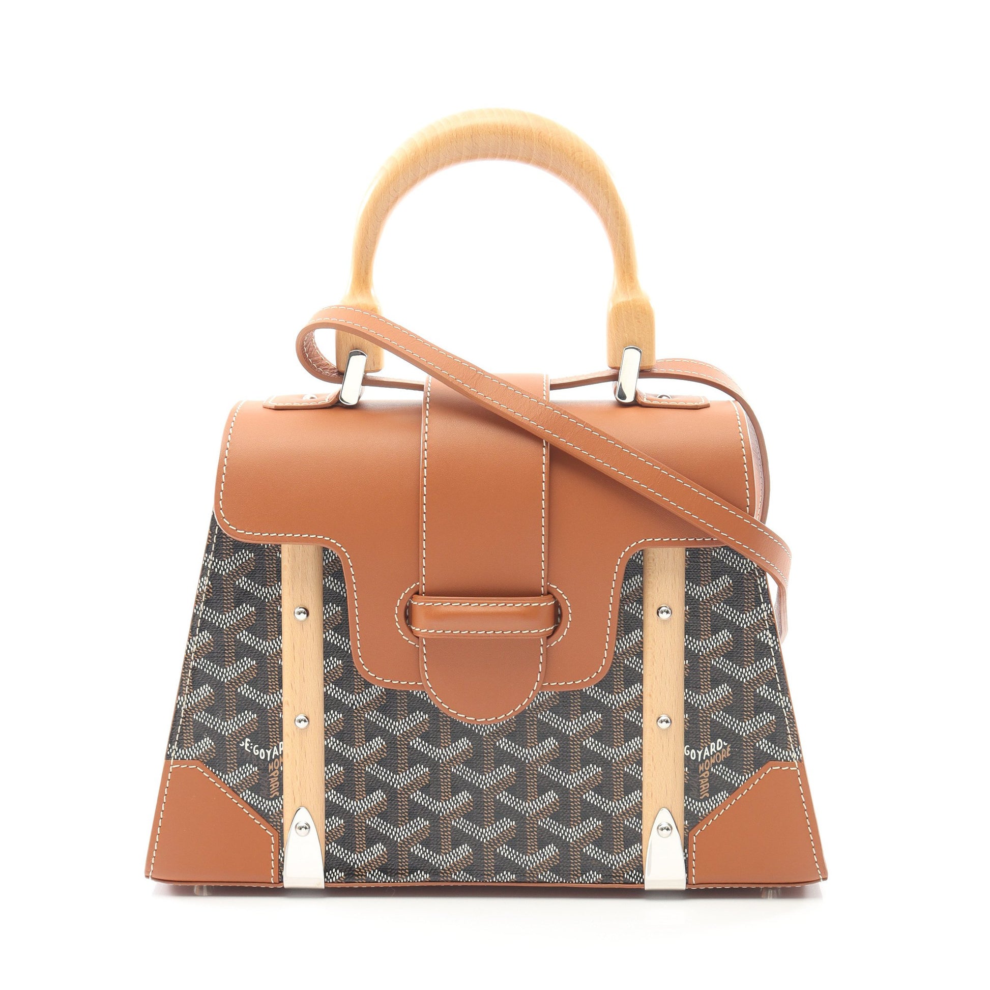 サイゴンPM ハンドバッグ コーティングキャンバス レザー ブラック ブラウン 2WAY ゴヤール バッグ GOYARD