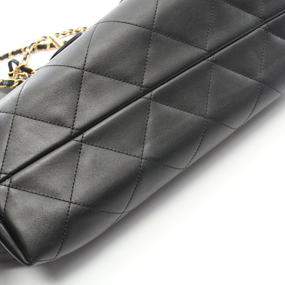 ショッピングバッグ スモール ハンドバッグ カーフスキン ブラック ゴールド金具 2WAY シャネル バッグ CHANEL