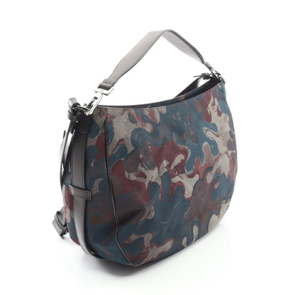 Christian Dior × Peter Doig サドル ショルダーバッグ キャンバス レザー ブルーグリーン ダークブラウン マルチカラー 2WAY クリスチャンディオール バッグ Christian Dior