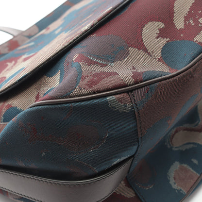 Christian Dior × Peter Doig サドル ショルダーバッグ キャンバス レザー ブルーグリーン ダークブラウン マルチカラー 2WAY クリスチャンディオール バッグ Christian Dior