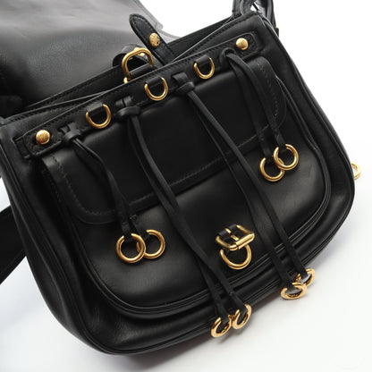 コルセール ショルダーバッグ 刺繍 レザー ブラック プラダ バッグ PRADA