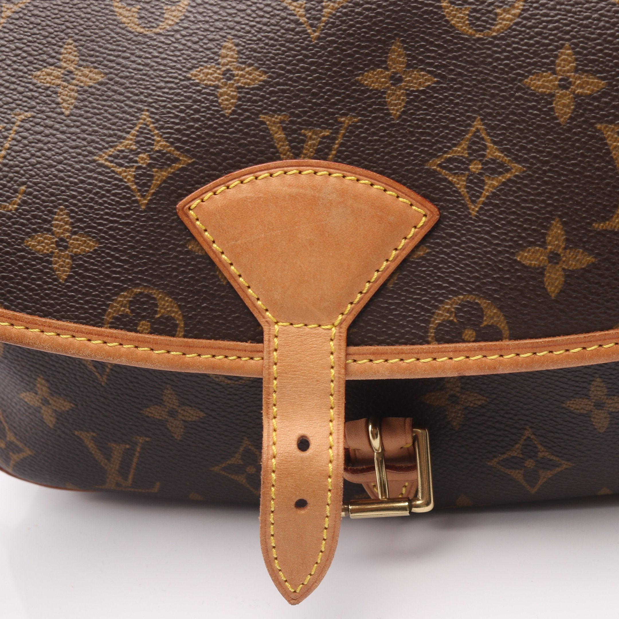 ソローニュ モノグラム ショルダーバッグ PVC レザー ブラウン ルイ