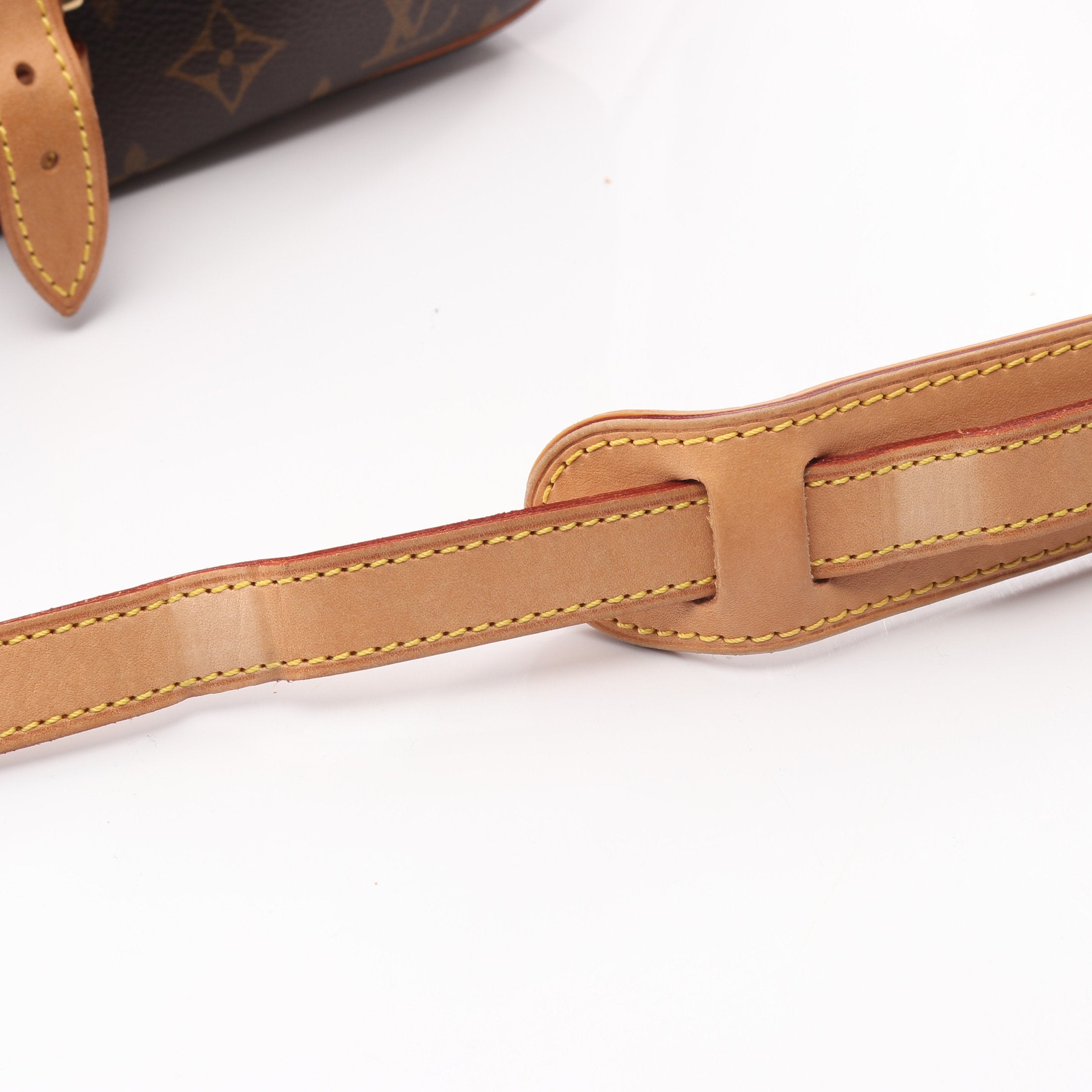 ソローニュ モノグラム ショルダーバッグ PVC レザー ブラウン ルイ