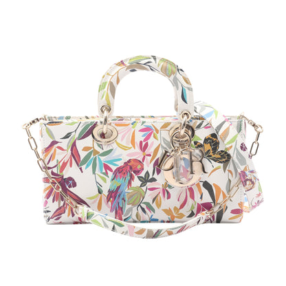 Lady D-Joy ミディアム トワル ドゥ ジュイ ファンタスティカ ハンドバッグ レザー ホワイト マルチカラー 3WAY クリスチャンディオール バッグ Christian Dior