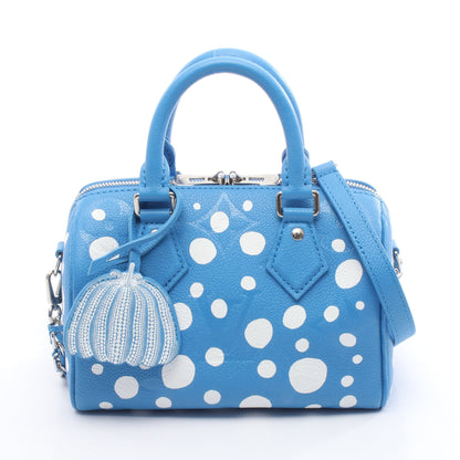 LOUIS VUITTON × yayoi kusama スピーディ バンドリエール20 インフィニティドット ハンドバッグ レザー ブルー ホワイト 2WAY ルイヴィトン バッグ LOUIS VUITTON