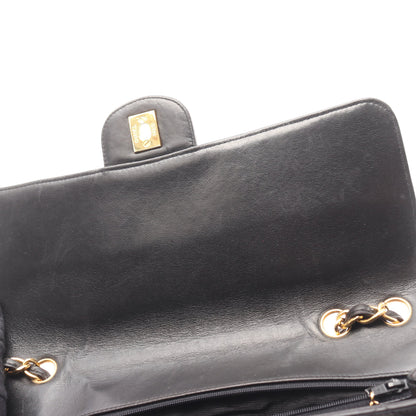 デカマトラッセ30 シングルフラップ Wチェーンショルダーバッグ ラムスキン ブラック ゴールド金具 シャネル バッグ CHANEL