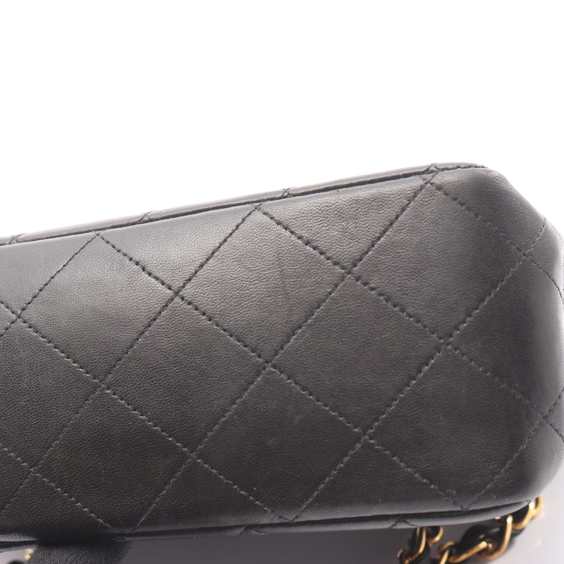デカマトラッセ30 シングルフラップ Wチェーンショルダーバッグ ラムスキン ブラック ゴールド金具 シャネル バッグ CHANEL