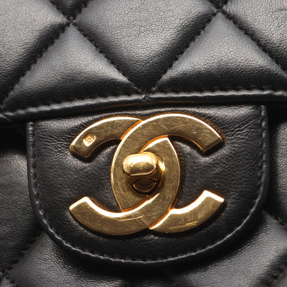 デカマトラッセ30 シングルフラップ Wチェーンショルダーバッグ ラムスキン ブラック ゴールド金具 シャネル バッグ CHANEL