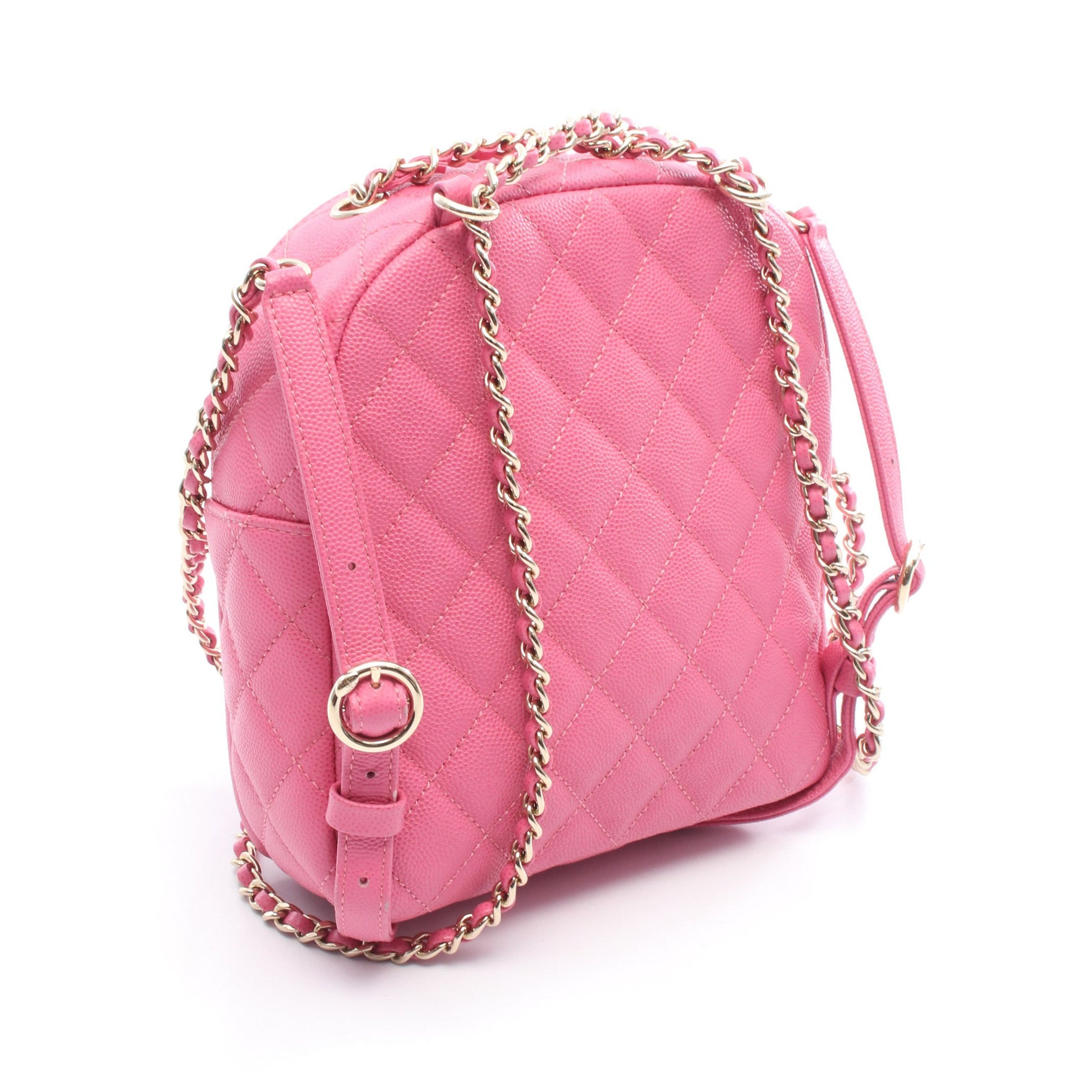 マトラッセ バックパック リュックサック キャビアスキン ピンク ゴールド金具 シャネル バッグ CHANEL