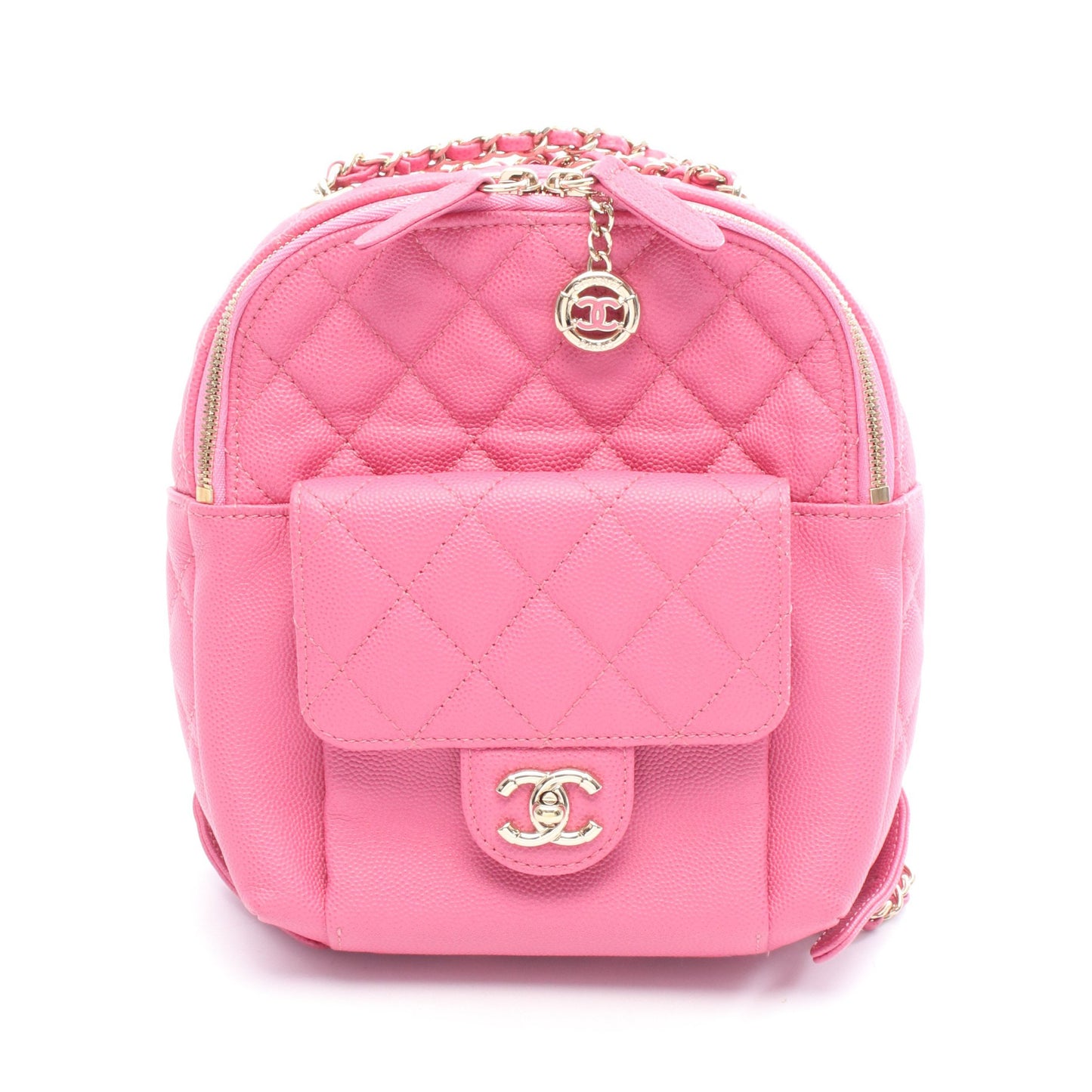 マトラッセ バックパック リュックサック キャビアスキン ピンク ゴールド金具 シャネル バッグ CHANEL