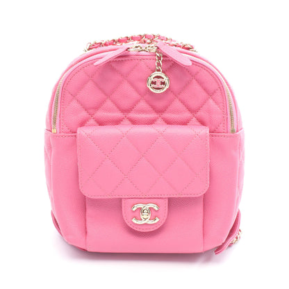 マトラッセ バックパック リュックサック キャビアスキン ピンク ゴールド金具 シャネル バッグ CHANEL