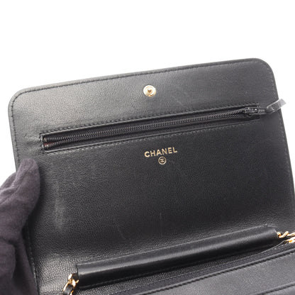 マドモアゼル チェーンウォレット ラムスキン ブラック ゴールド金具 シャネル バッグ CHANEL