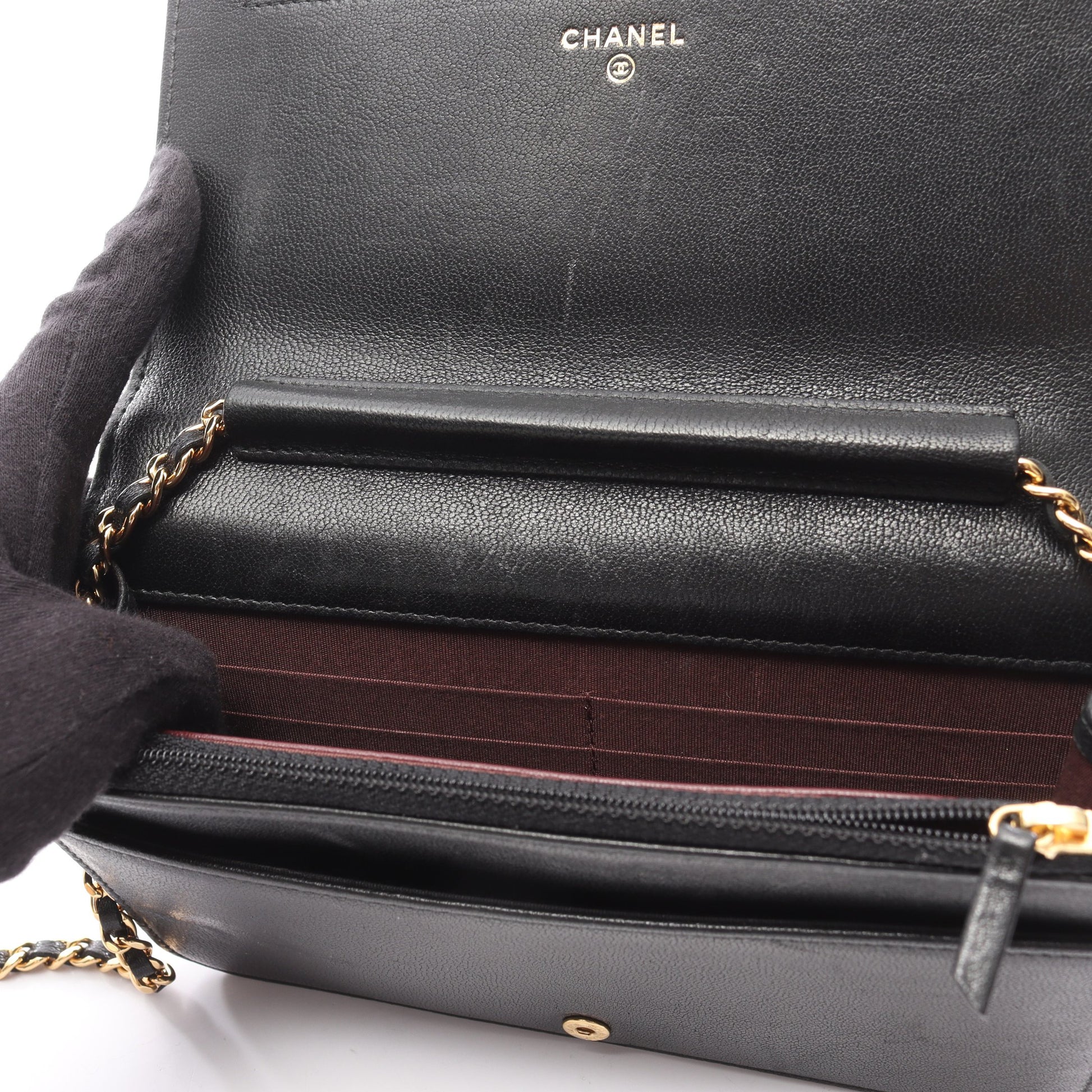 マドモアゼル チェーンウォレット ラムスキン ブラック ゴールド金具 シャネル バッグ CHANEL