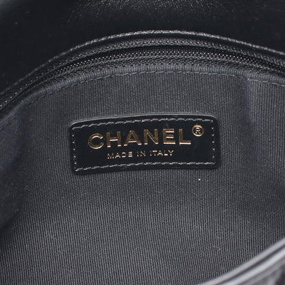 マトラッセ スモールフラップ チェーンショルダーバッグ レザー ブラック ゴールド金具 シャネル バッグ CHANEL