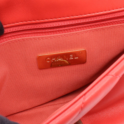 19 ディズヌフ マトラッセ チェーンショルダーバッグ レザー ピンクレッド コンビ金具 シャネル バッグ CHANEL