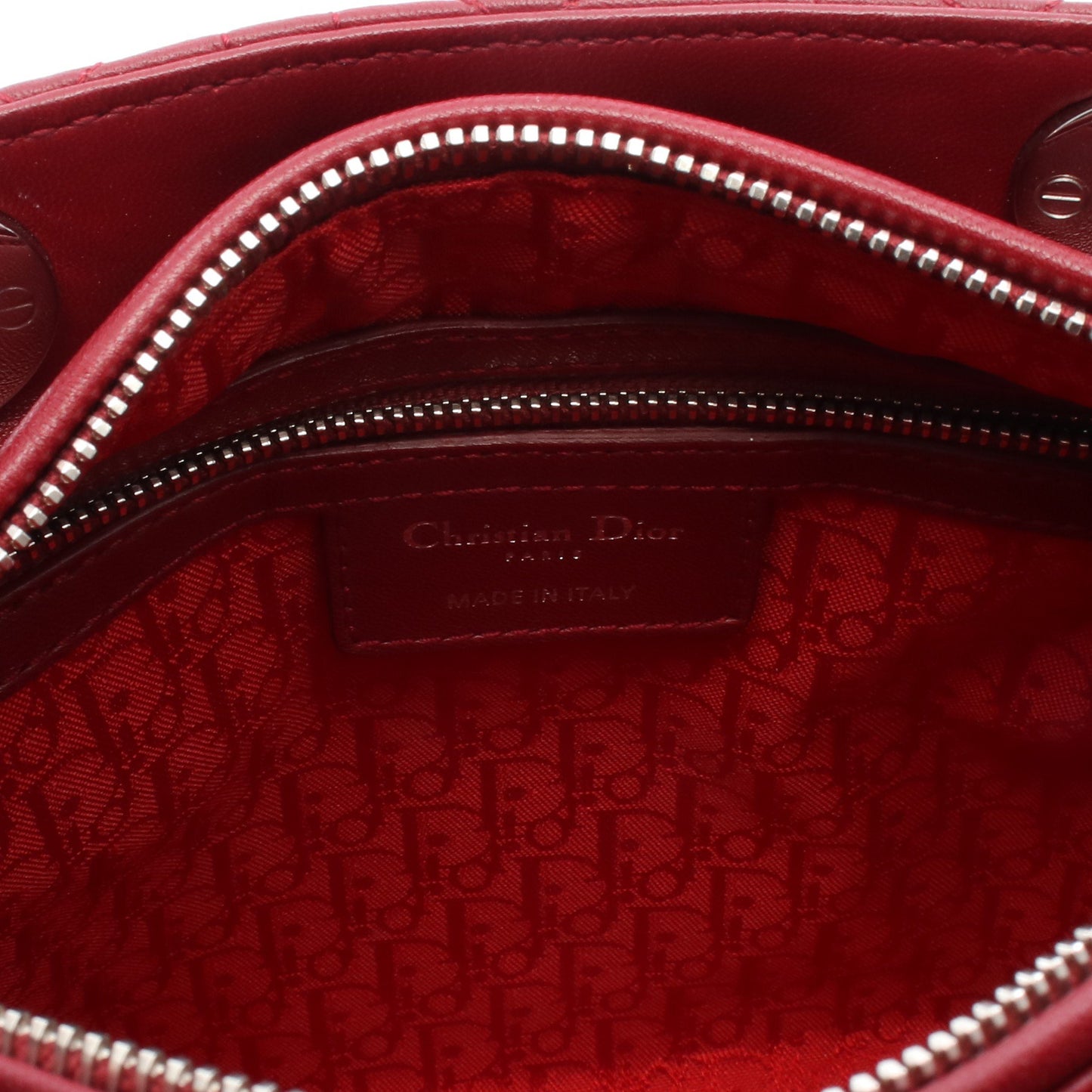 LADY DIOR レディディオール カナージュ ハンドバッグ レザー ボルドー 2WAY クリスチャンディオール バッグ Christian Dior