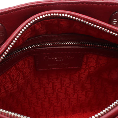 LADY DIOR レディディオール カナージュ ハンドバッグ レザー ボルドー 2WAY クリスチャンディオール バッグ Christian Dior