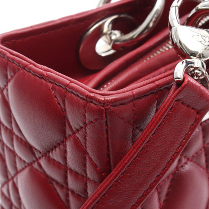 LADY DIOR レディディオール カナージュ ハンドバッグ レザー ボルドー 2WAY クリスチャンディオール バッグ Christian Dior