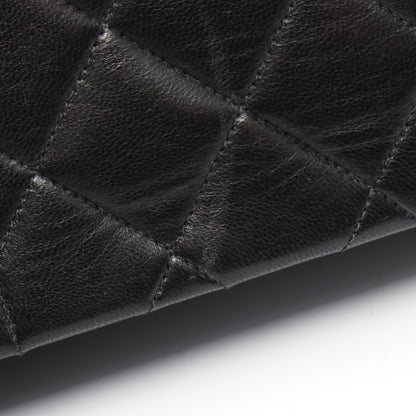 マトラッセ ダイアナフラップ チェーンショルダーバッグ ラムスキン ブラック ゴールド金具 シャネル バッグ CHANEL