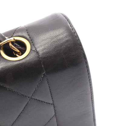 マトラッセ ダイアナフラップ チェーンショルダーバッグ ラムスキン ブラック ゴールド金具 シャネル バッグ CHANEL