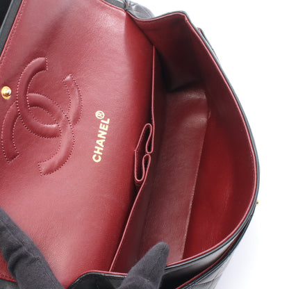 マトラッセ Wフラップ Wチェーンショルダーバッグ ラムスキン ブラック ゴールド金具 シャネル バッグ CHANEL
