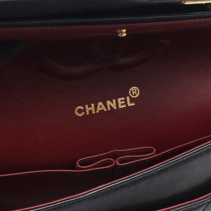 マトラッセ Wフラップ Wチェーンショルダーバッグ ラムスキン ブラック ゴールド金具 シャネル バッグ CHANEL