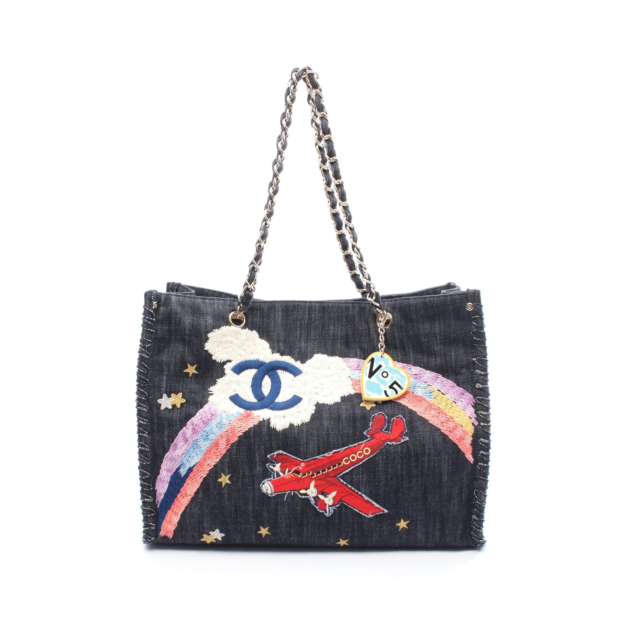 CHANEL シャネル　夜間飛行　デニム　インディゴ　チェーンショルダーバッグ 夜間飛行 チェーンショルダーバッグ チェーントートバッグ デニム