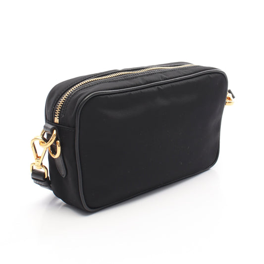 TESSUTO + SAFFIAN ショルダーバッグ ナイロン サフィアーノレザー ブラック プラダ バッグ PRADA