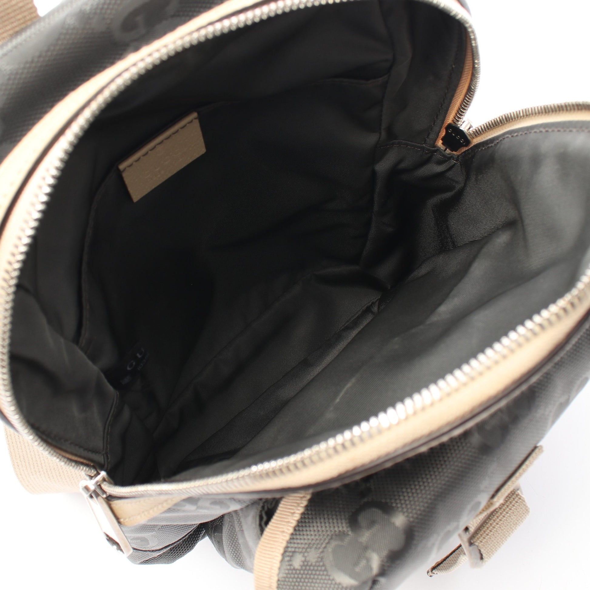 グッチ オフ ザ グリッド GG柄 ボディバッグ ナイロンキャンバス レザー グレー ベージュ グッチ バッグ GUCCI