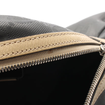 グッチ オフ ザ グリッド GG柄 ボディバッグ ナイロンキャンバス レザー グレー ベージュ グッチ バッグ GUCCI