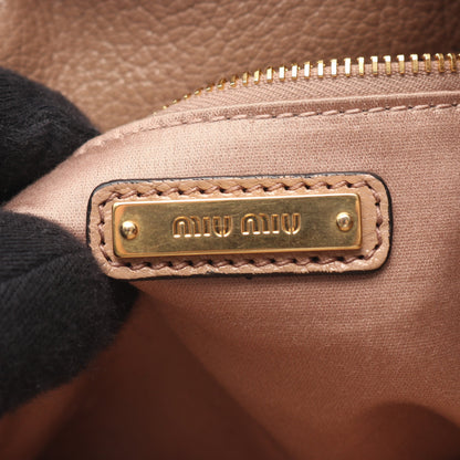 ハンドバッグ レザー ピンクベージュ 2WAY ドローストリング ミュウミュウ バッグ miu miu
